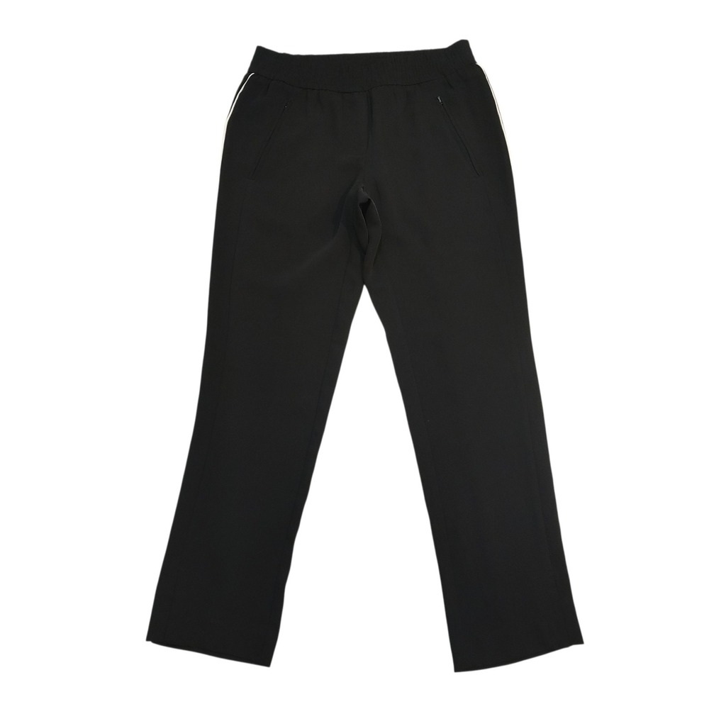 Ann Taylor LOFT Black White Side Stripe Trouser Pants Work Career Size Small